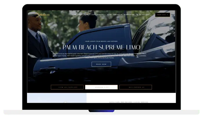 Limo services website mockup