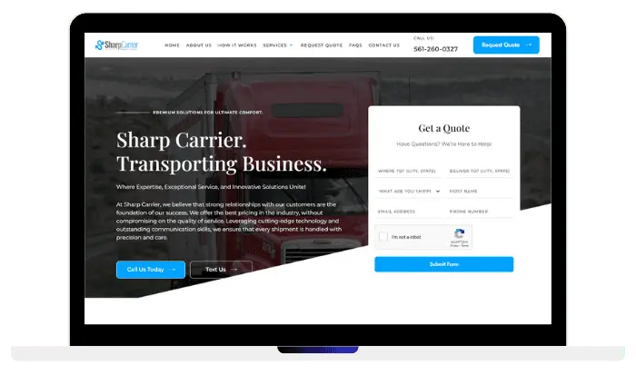 Sharp Carrier website mockup